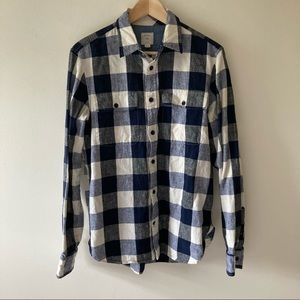 Gap Linen Plaid Casual Button Down Shirt